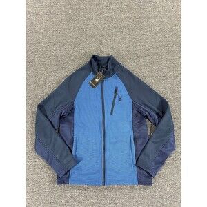 Spyder Jacket Mens Medium Blue Full Zip Long Sleeve Sweater Coat Marlin Fleece